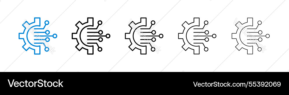Transform icons in five different stroke sizes Transform icons in five different stroke sizes vector image