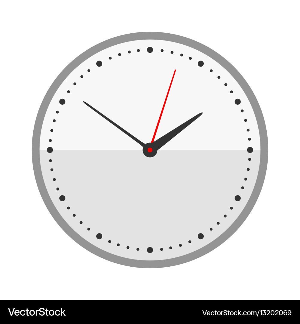Wall clock circle sign with chronometer pointer vector image