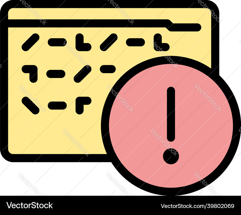 Warning cipher icon color outline vector image
