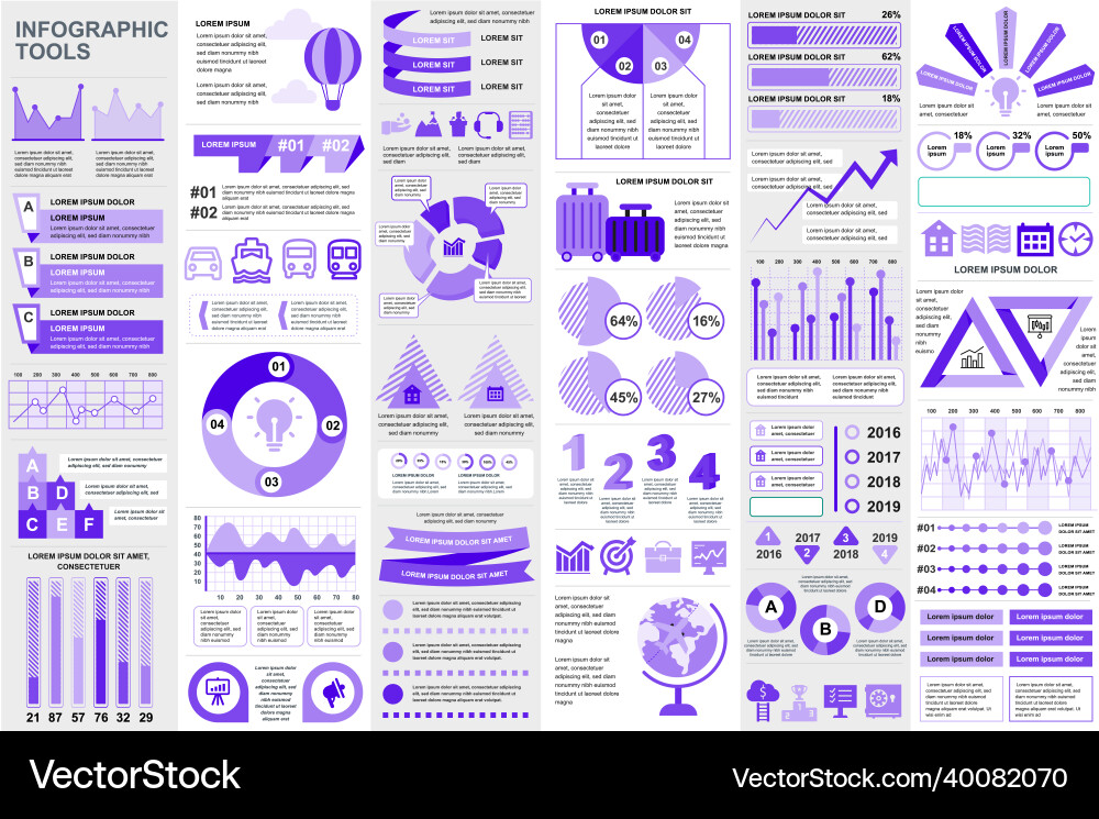 Bundle infographic elements data visualization Bundle infographic elements data visualization vector image