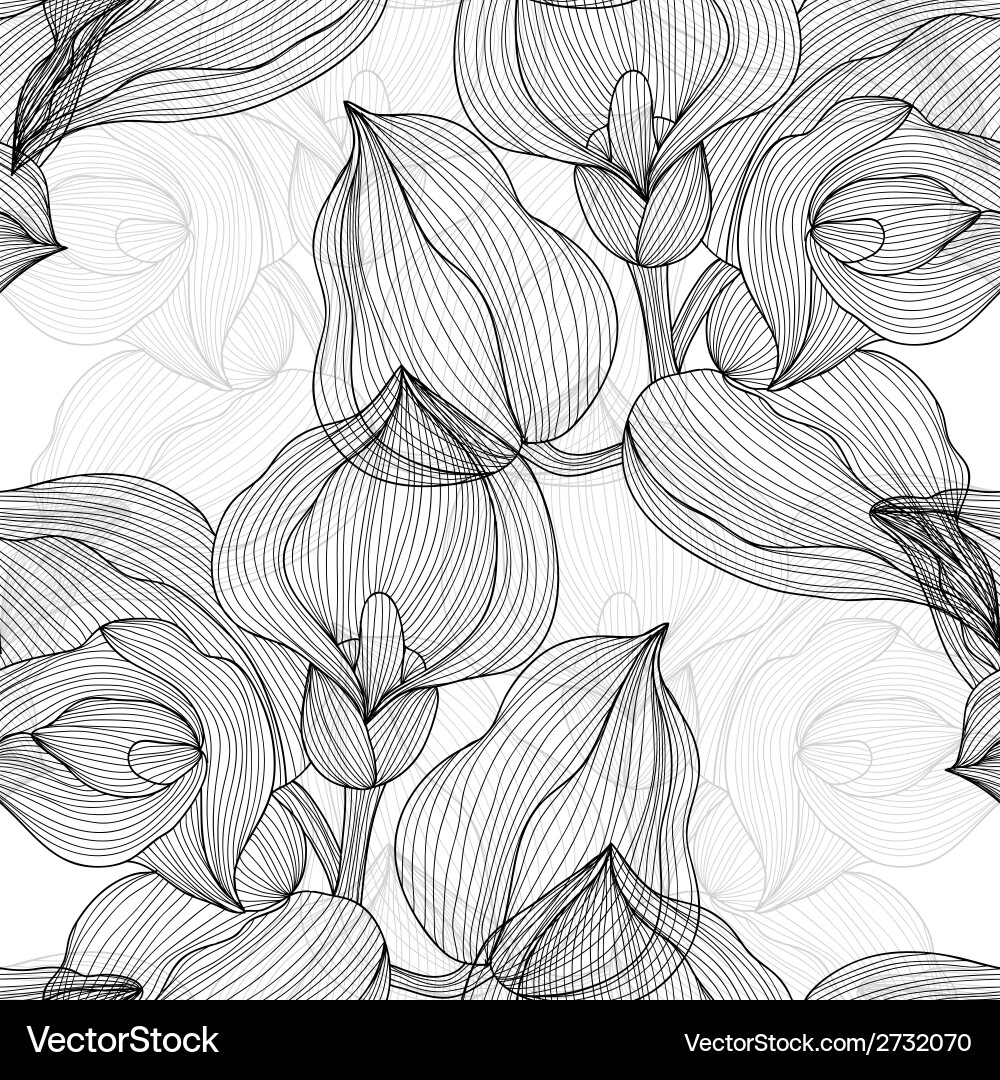Calla Lily Seamless Pattern vector image