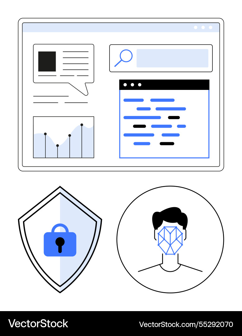 Datensicherheitskonzepte mit Webseitenanalyse Datensicherheitskonzepte mit Webseitenanalyse vektorbild
