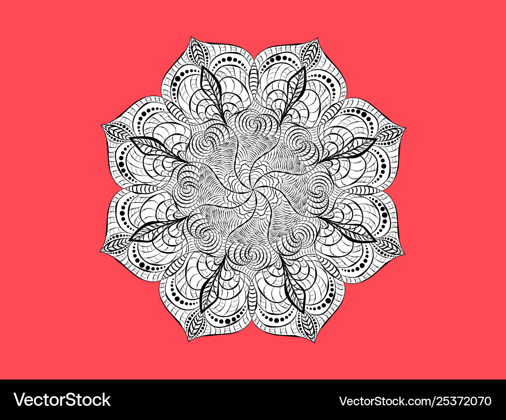 Dekoratives Papier Mandala Spiral schwarz Muster Dekoratives Papier Mandala Spiral schwarz Muster vektorbild
