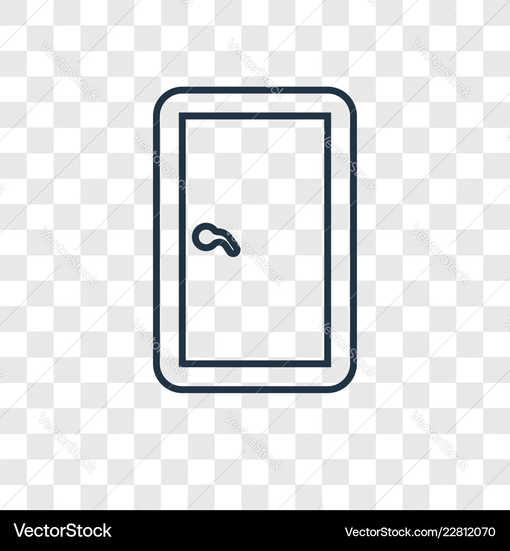 Door concept linear icon isolated on transparent Door concept linear icon isolated on transparent vector image