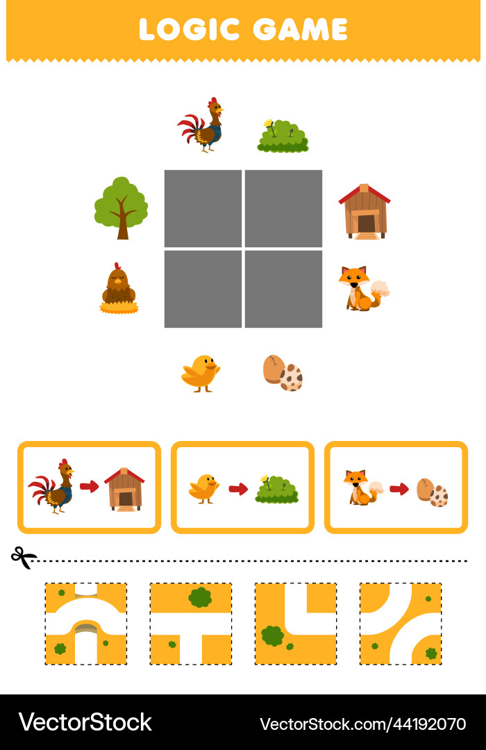 Education game for children logic puzzle build Vector Image