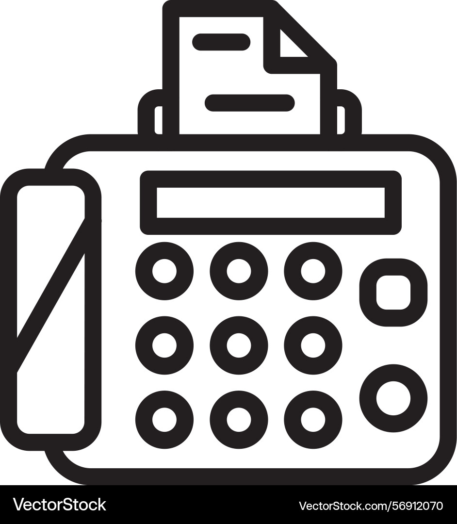 Fax machine linear style icon design Vector Image