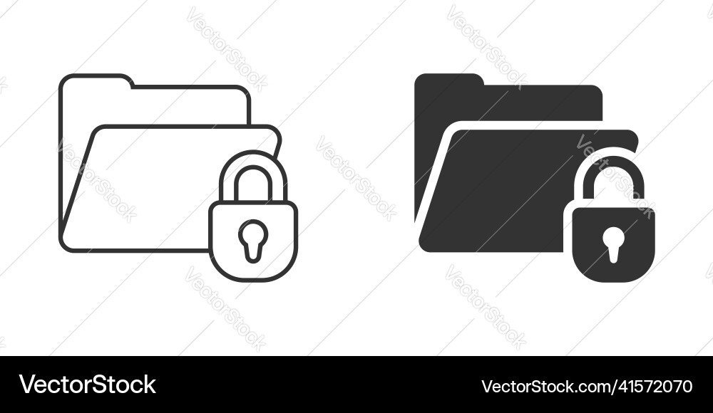Files folder permission icon in flat style Files folder permission icon in flat style vector image