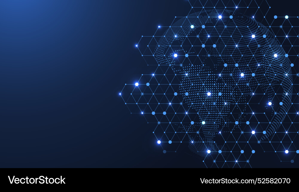 Global network connection concept big data Global network connection concept big data vector image