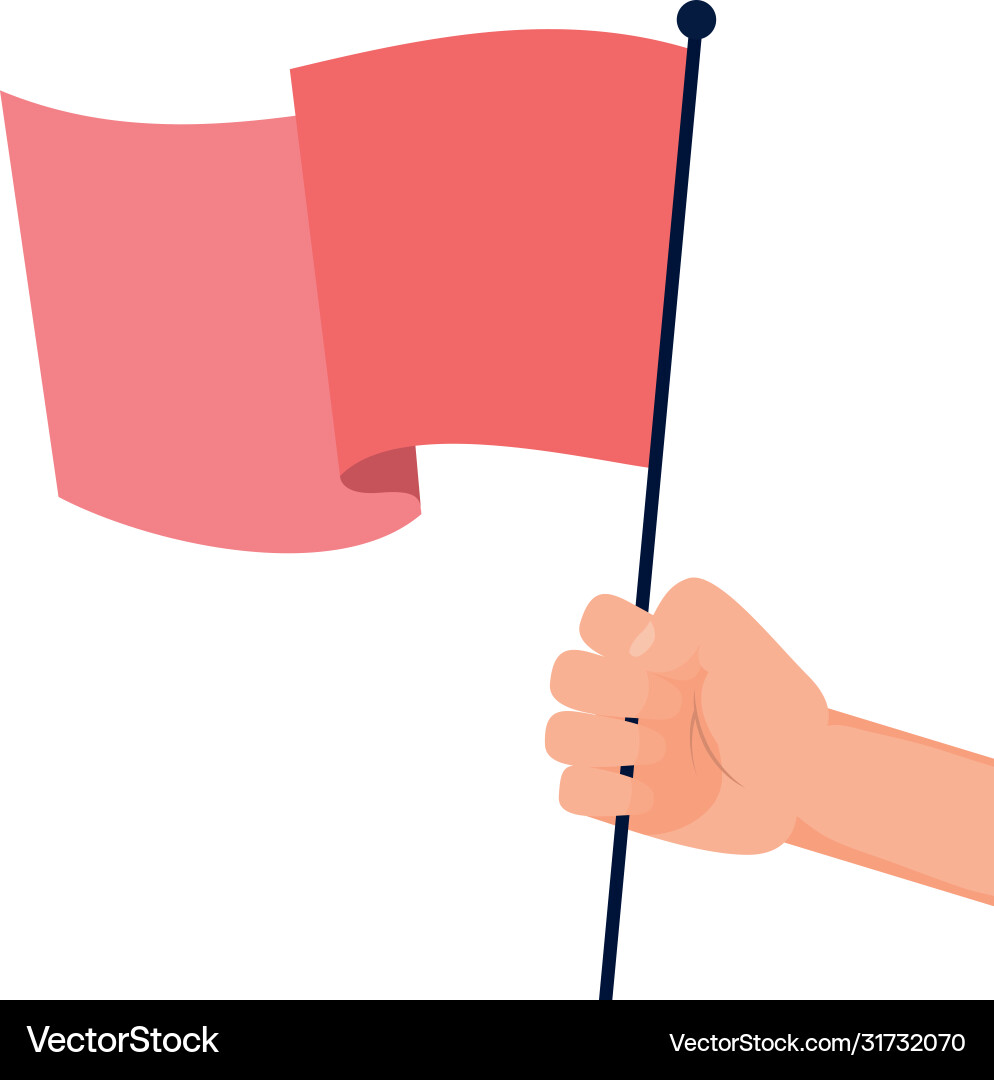 Hand protesting with flag icon Vector Image