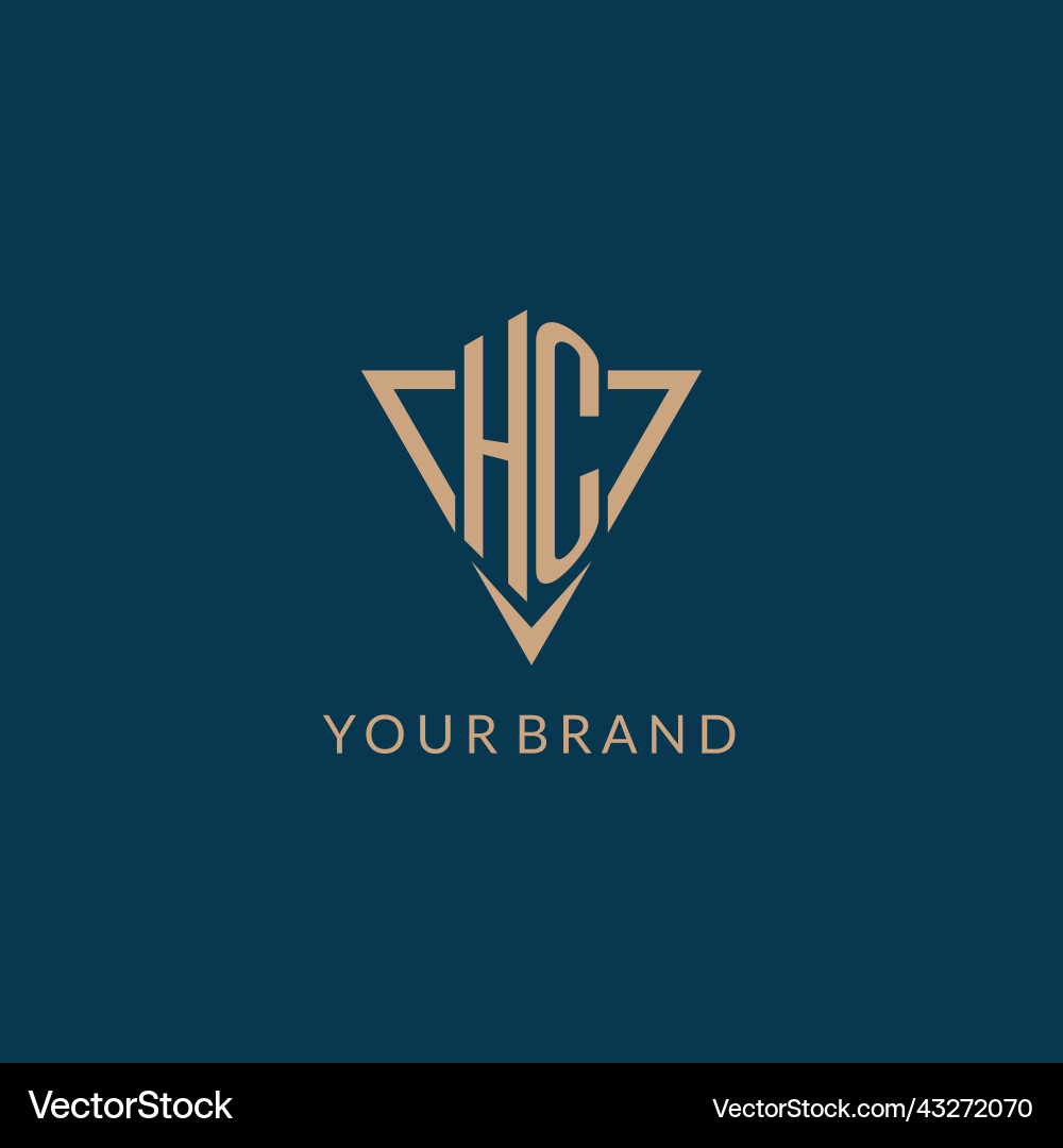 Hc logo initials triangle shape style creative Vector Image
