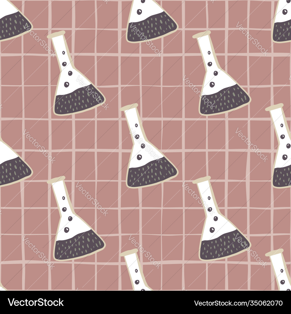 Labaatory school seamless pattern with flask Labaatory school seamless pattern with flask Vector Image