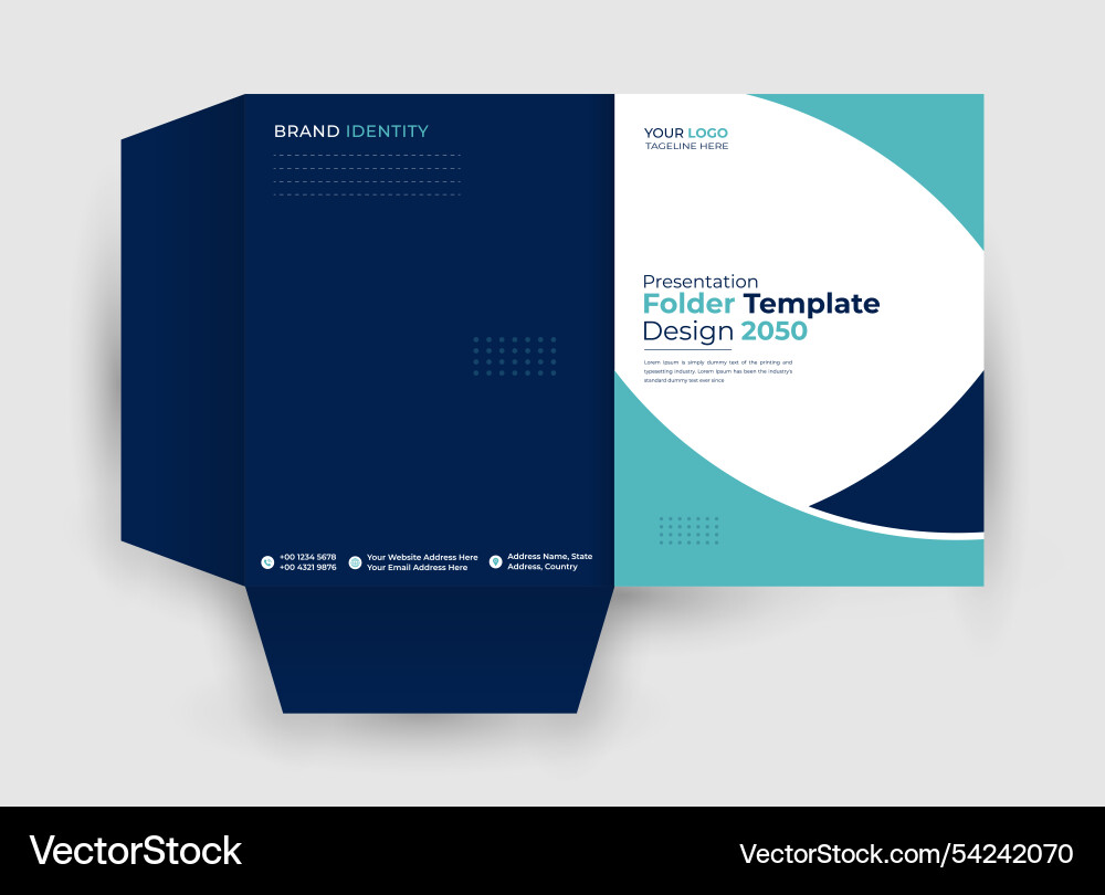 Modern presentation folder design template Vector Image