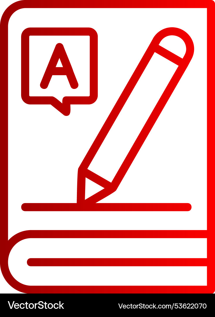 Notebook line gradient icon vector image