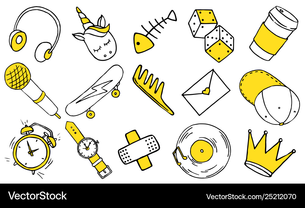 Patch set on white background vector image
