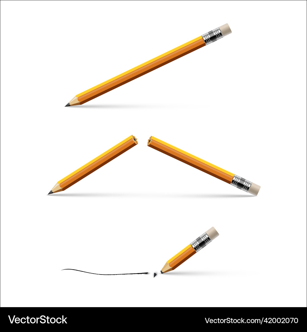 Pencil broken and with a tip Pencil broken and with a tip vector image