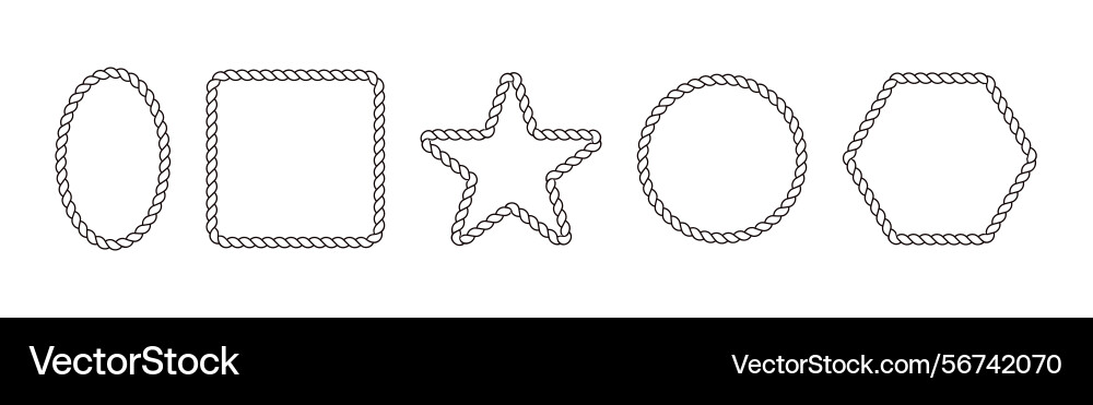 Rope line border with lasso knot and cord texture Rope line border with lasso knot and cord texture vector image
