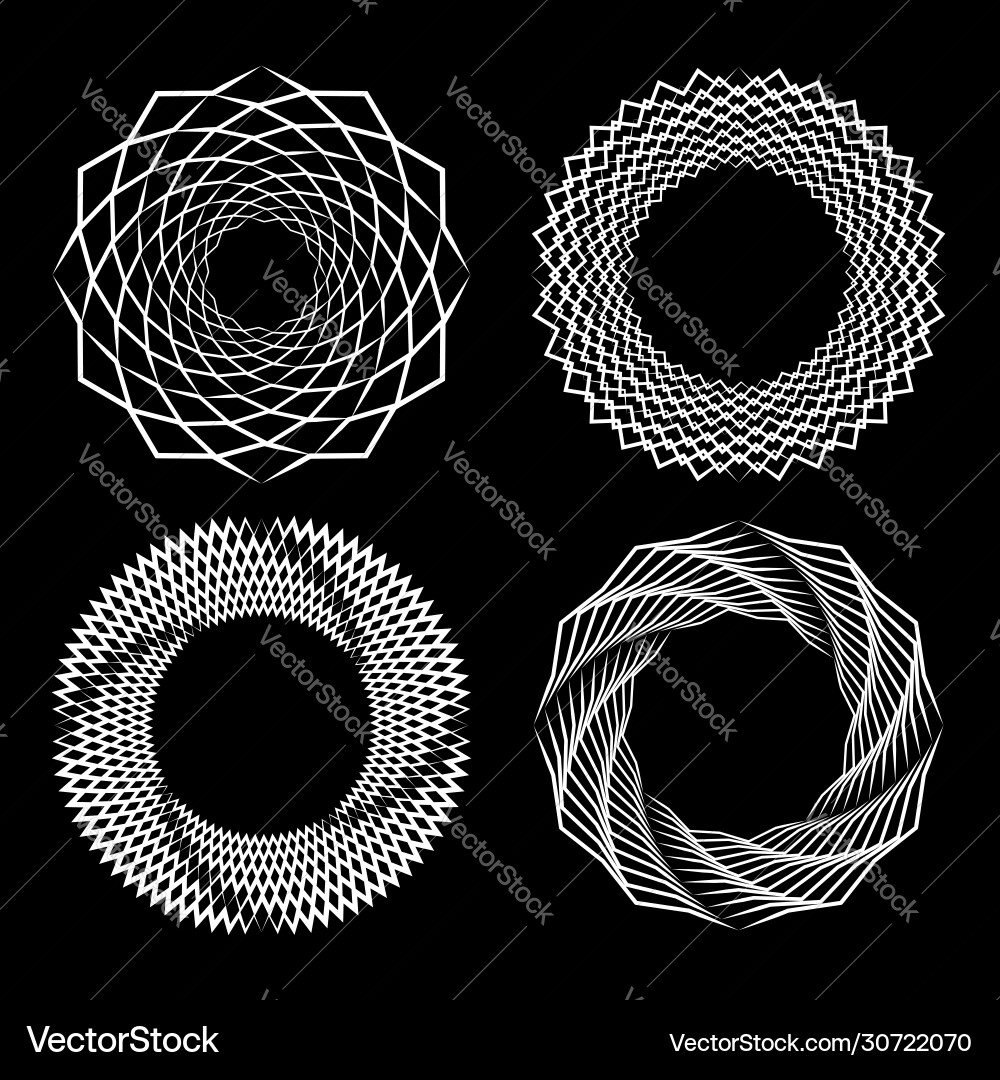 Set different white shapes in circle form Set different white shapes in circle form Vector Image