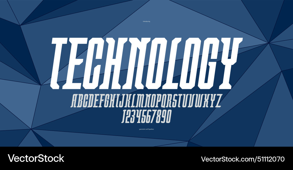 Technology and future style display font Technology and future style display font vector image