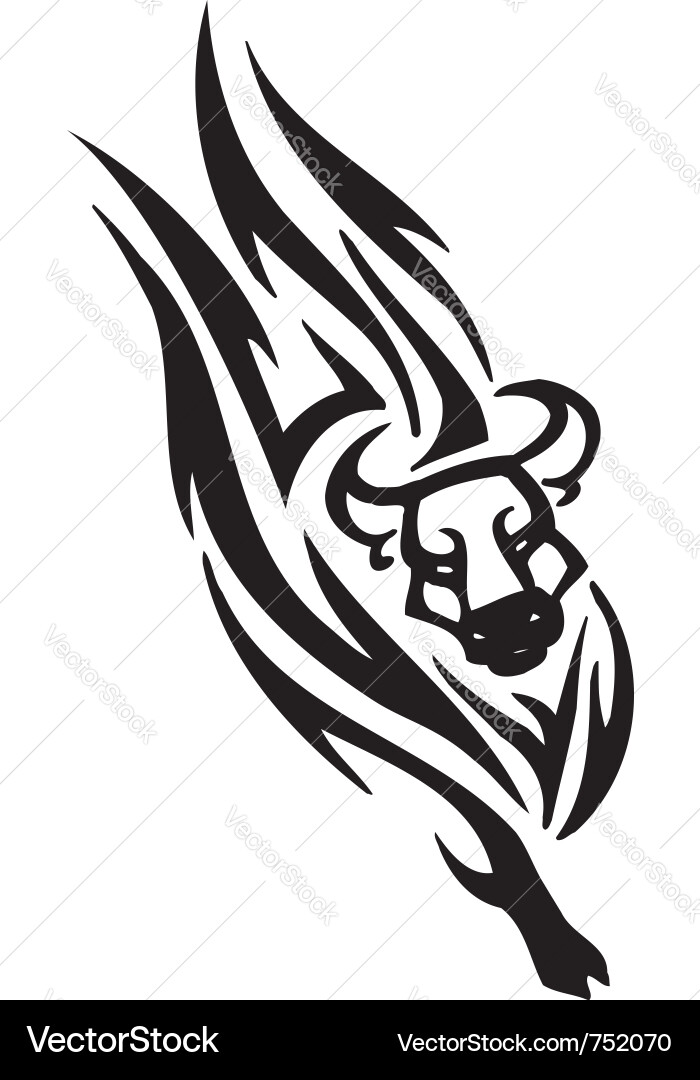Tribal Bull Strength Symbol vector image