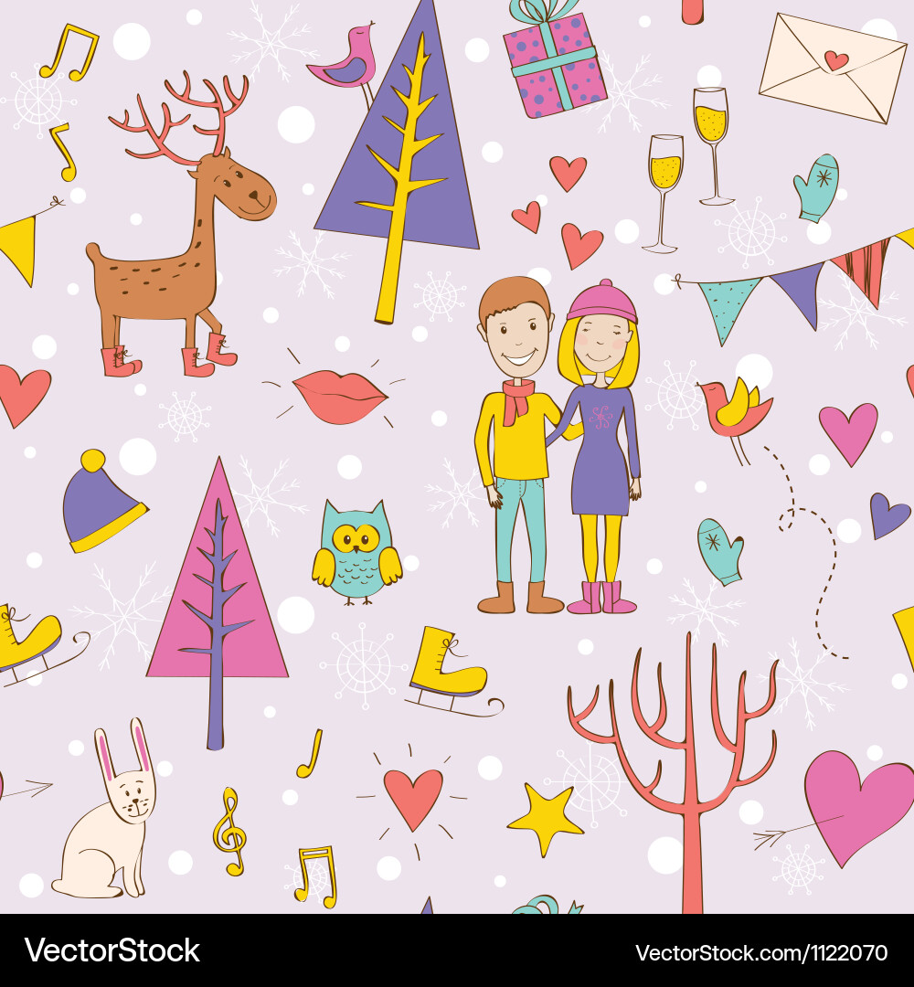 Valentines Day Pattern vector image
