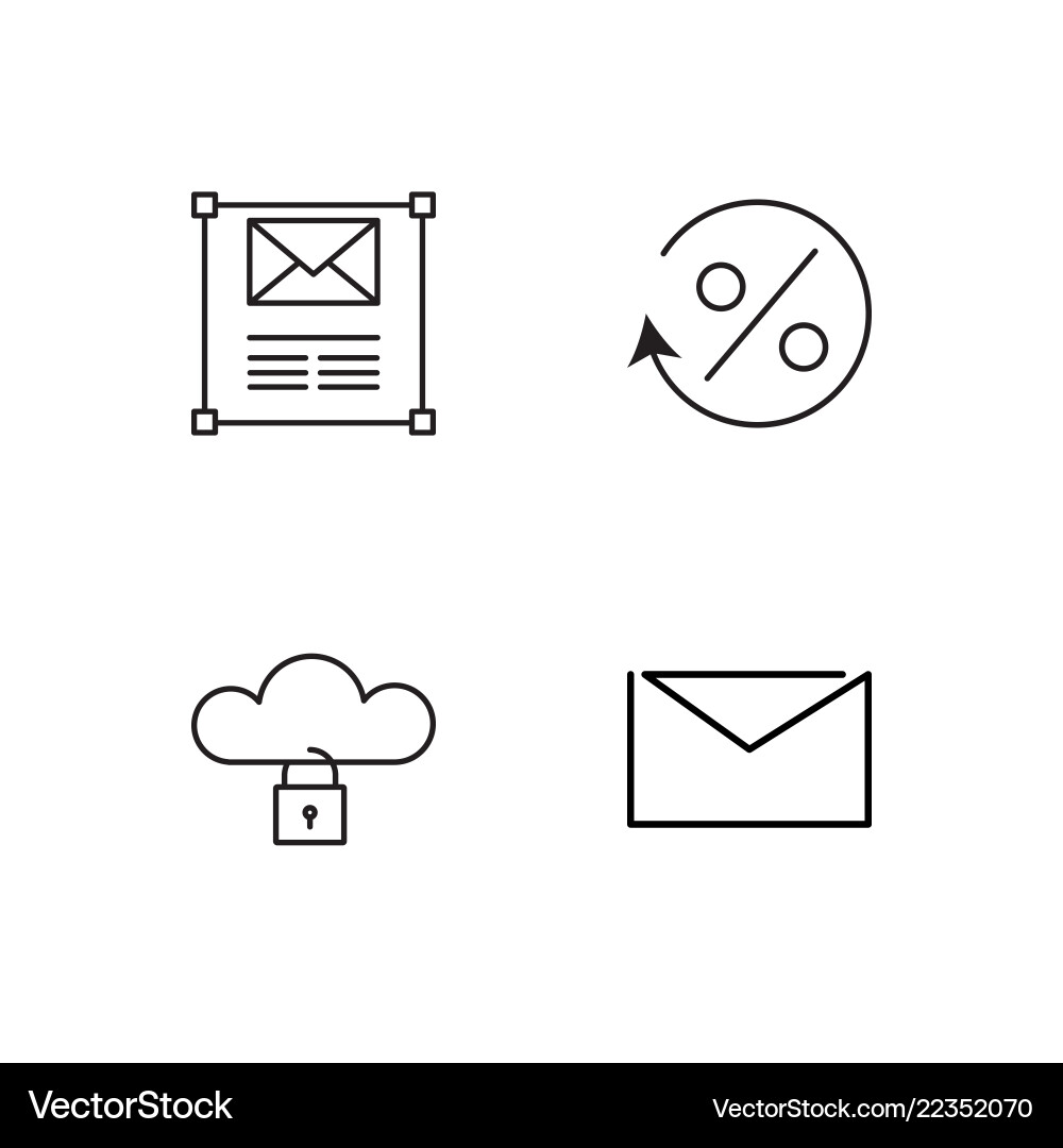 Web simple outlined icons set Web simple outlined icons set vector image