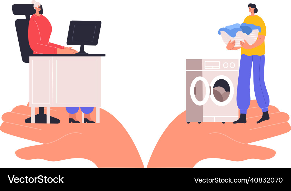 Woman choosing between career and marriage Woman choosing between career and marriage vector image