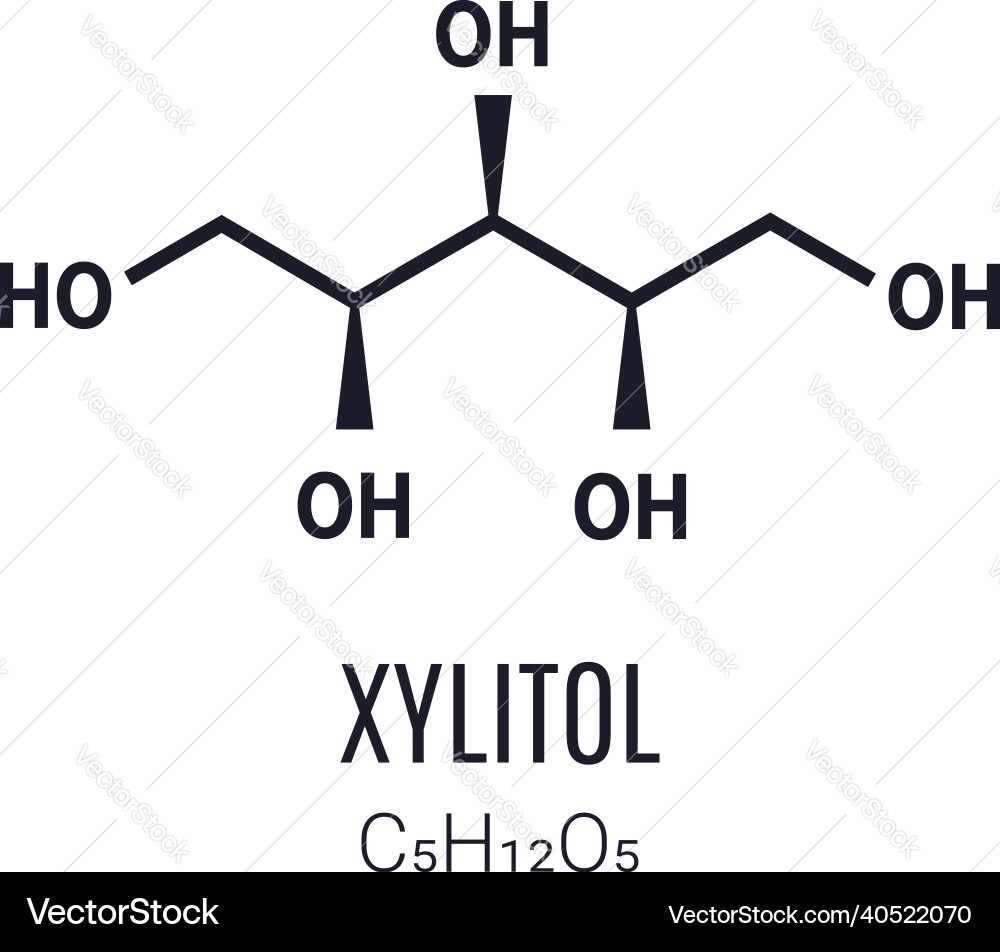 Xylitol molecular structure skeletal Xylitol molecular structure skeletal vector image