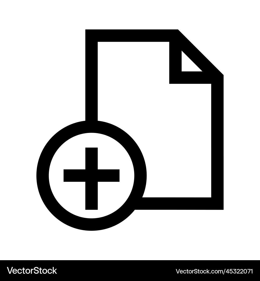 Add file icon line isolated on white background Vector Image