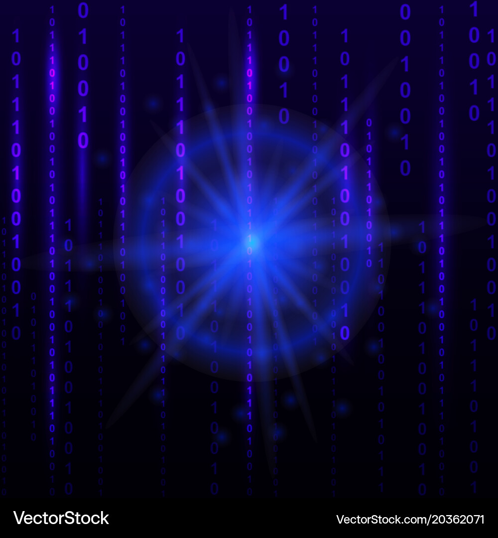 Blaue binäre Computer-Code Hintergrund Cyber Zukunft vektorbild