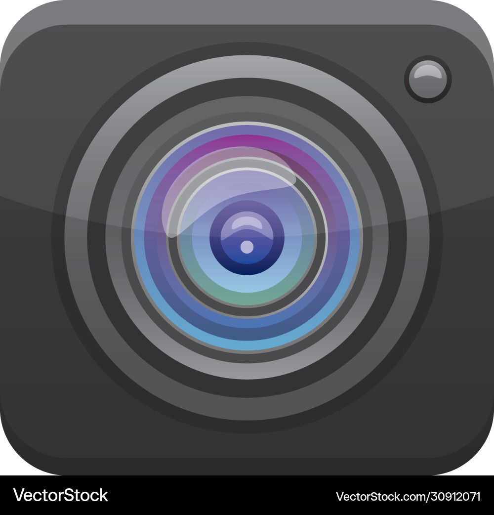Camera app button menu isolated icon Camera app button menu isolated icon vector image