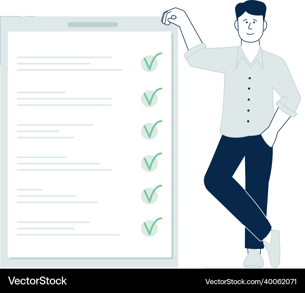 Checklist concept task check success work Checklist concept task check success work vector image