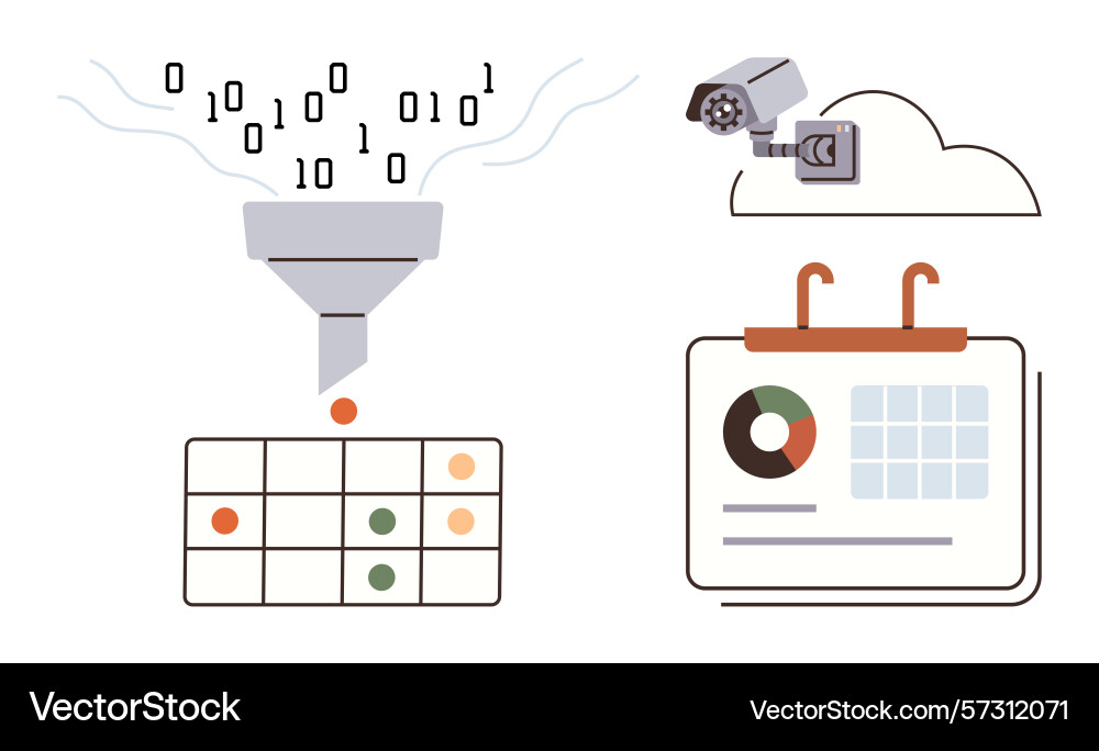 Data processing and analysis with ai automation Data processing and analysis with ai automation vector image