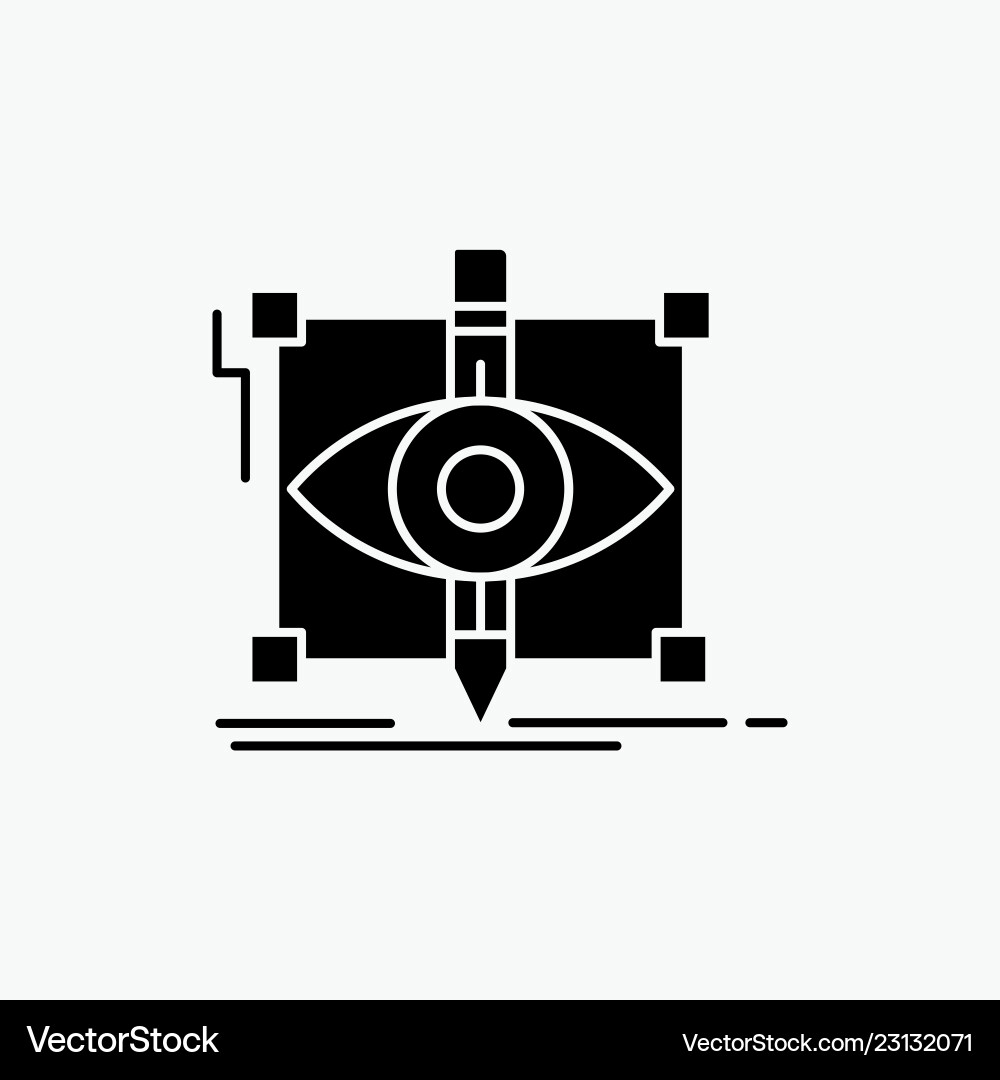 Design draft sketch sketching visual glyph icon Design draft sketch sketching visual glyph icon vector image