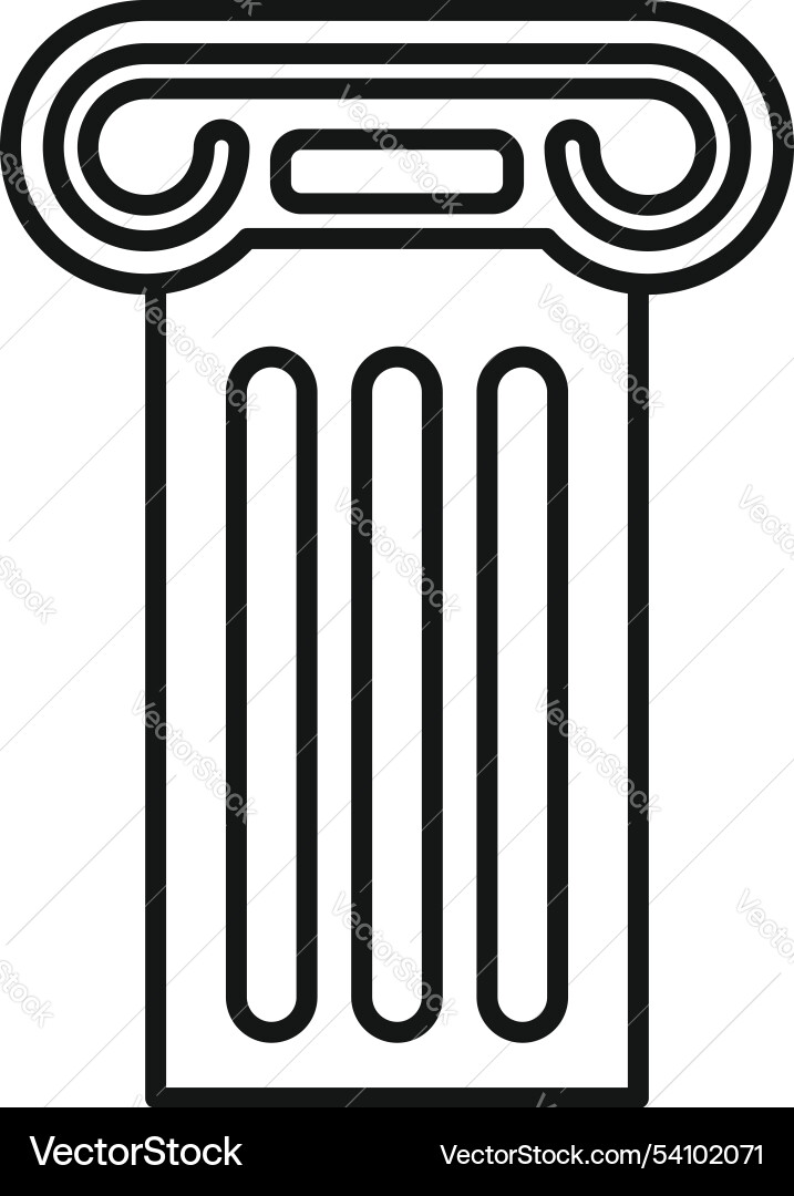 Fluted column with triple flutes representing Fluted column with triple flutes representing Vector Image