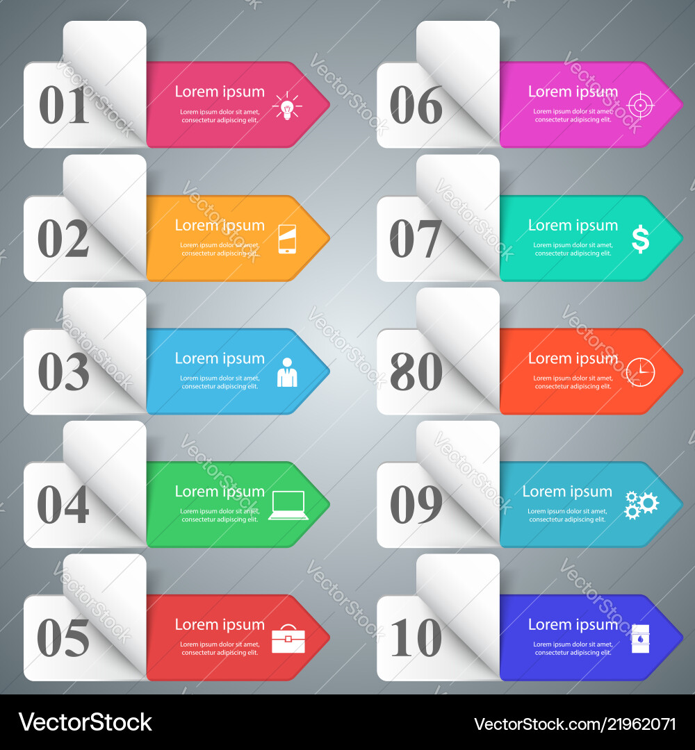 Infographic design list of 10 items Infographic design list of 10 items vector image