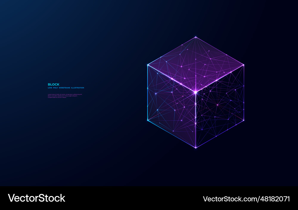 Isometric Digital Cube Network Vector Image