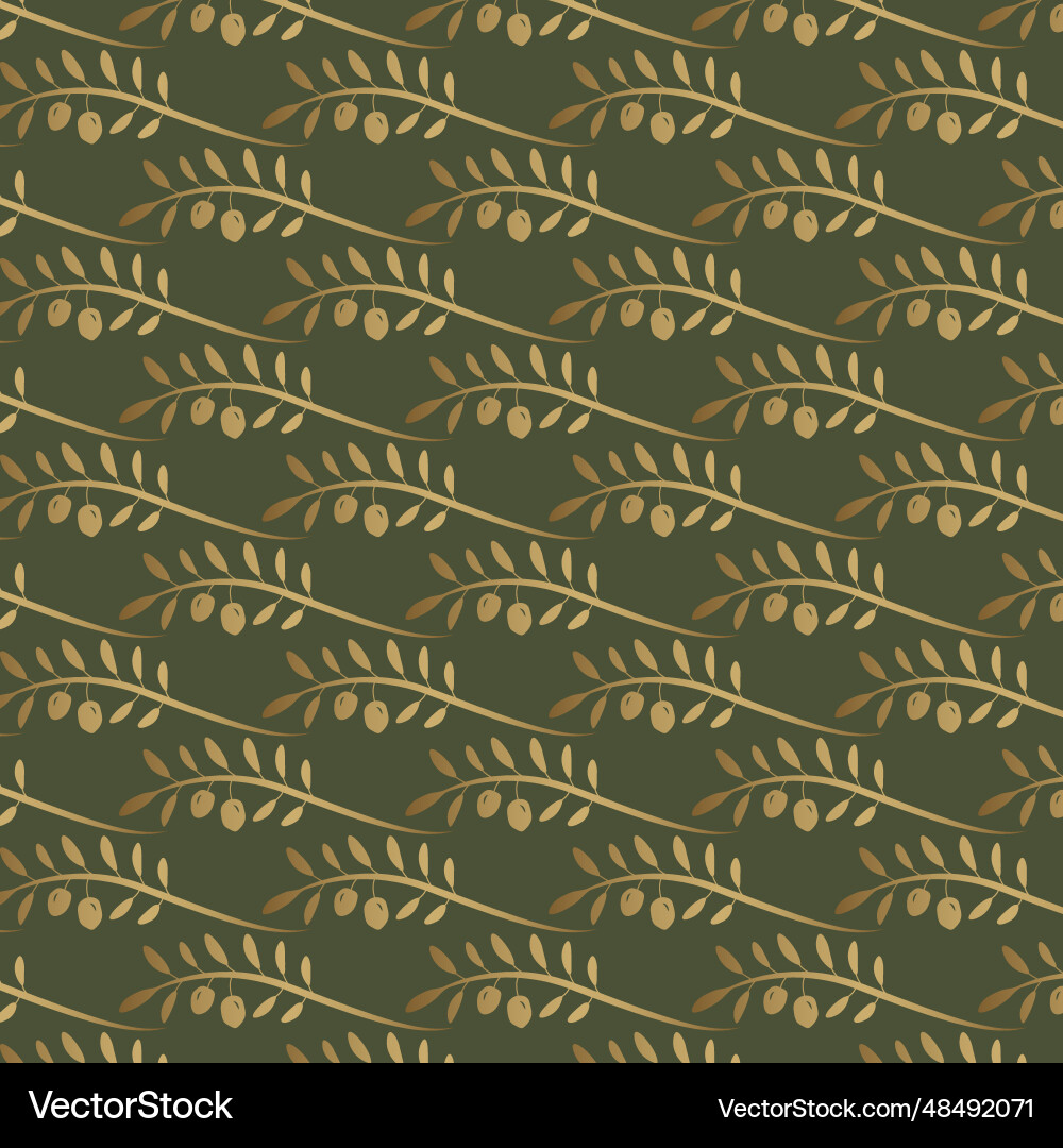 Olive branch seamless pattern design Olive branch seamless pattern design vector image