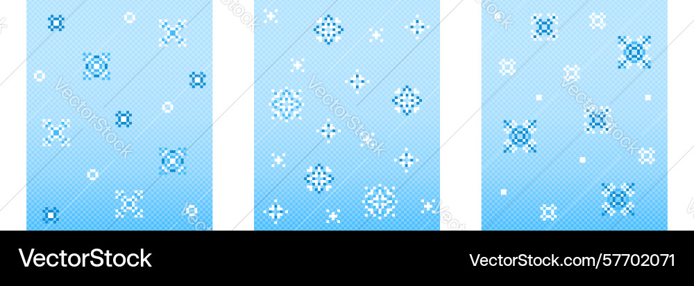 Pixel snow patterns set Pixel snow patterns set vector image
