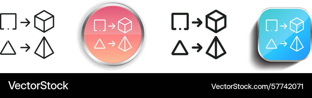 Process icon thin linear regular and button style Process icon thin linear regular and button style vector image