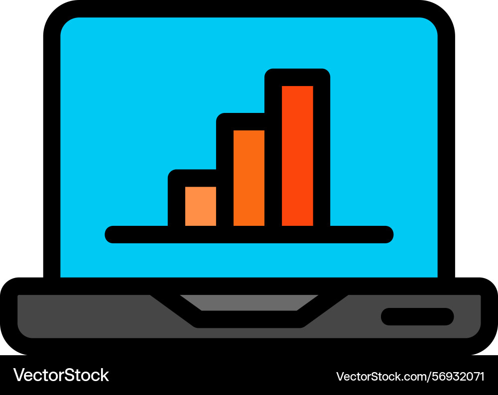 Progress report line filled style icon design vector image