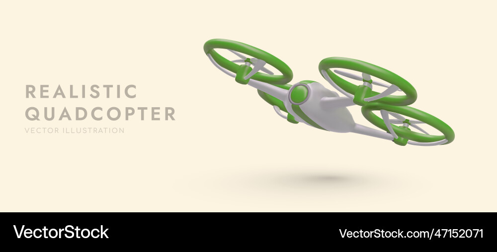 Quadcopter in flight bottom view realistic image Quadcopter in flight bottom view realistic image vector image