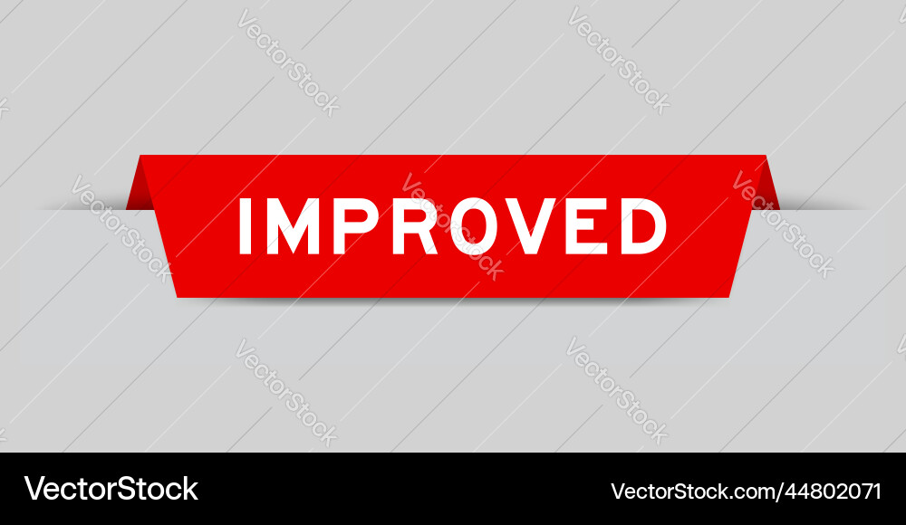 Red color inserted label with word improved Red color inserted label with word improved Vector Image