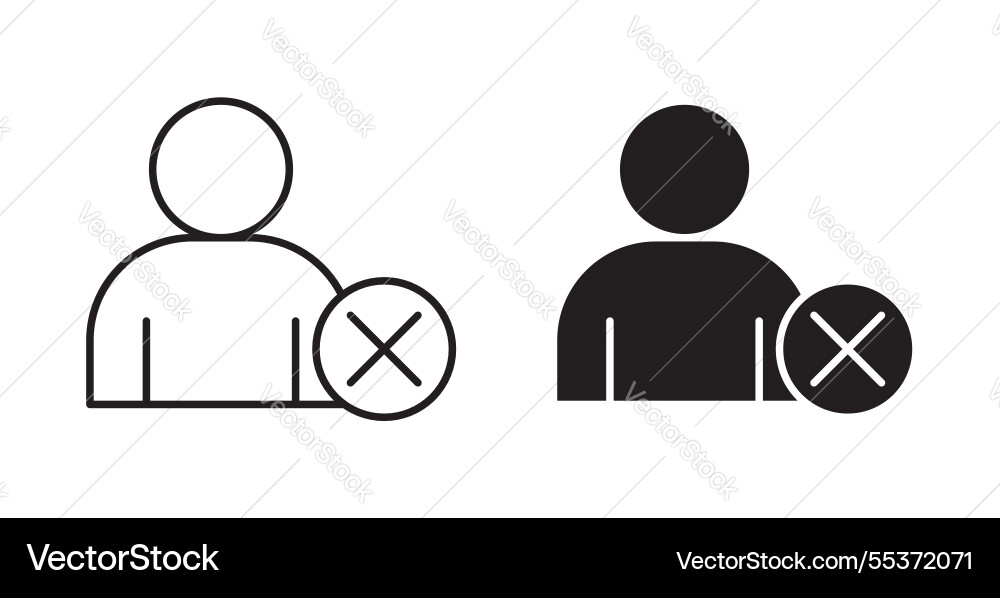 Remove user icon set in thin line for web Remove user icon set in thin line for web Vector Image