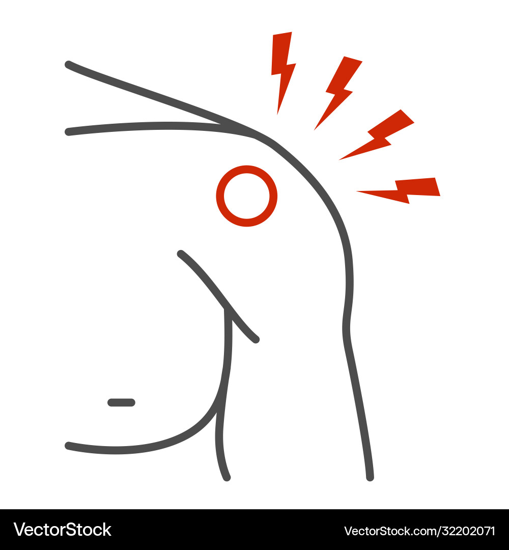 Shoulder pain thin line icon body concept Shoulder pain thin line icon body concept vector image