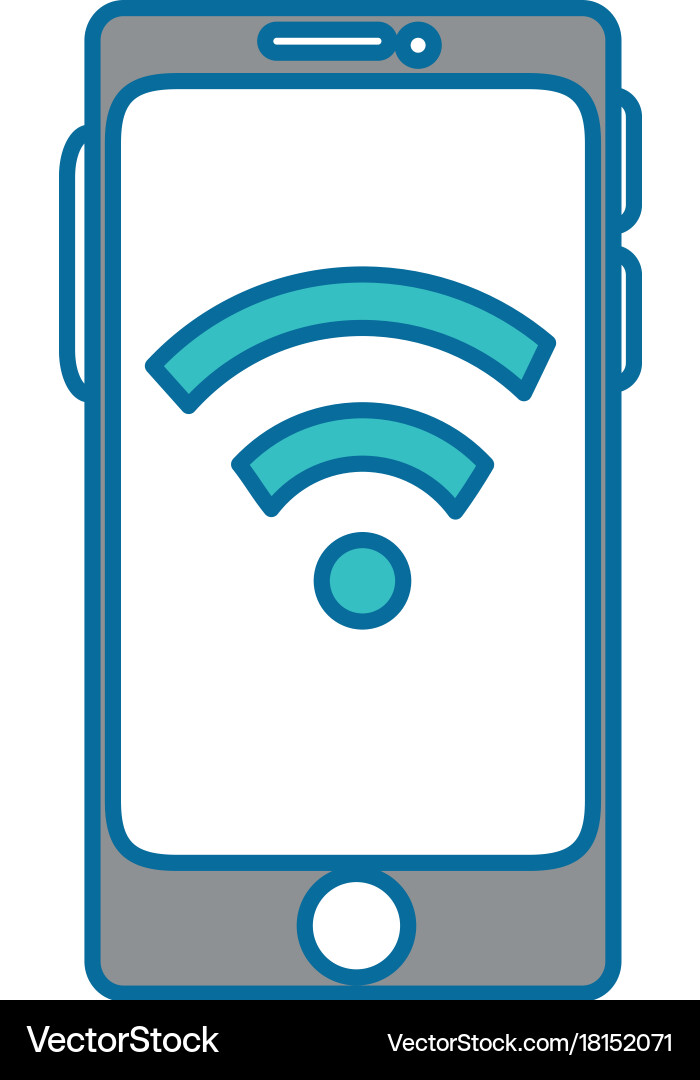Smartphone device with wifi signal Vector Image