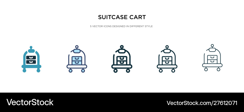 Suitcase cart icon in different style two Suitcase cart icon in different style two vector image
