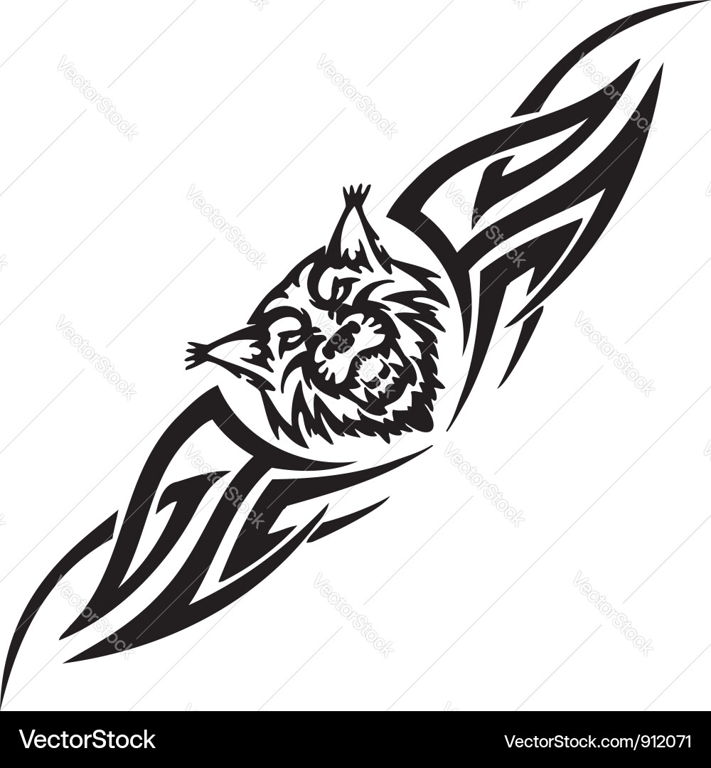 Symmetric Lynx Tribal Art vector image