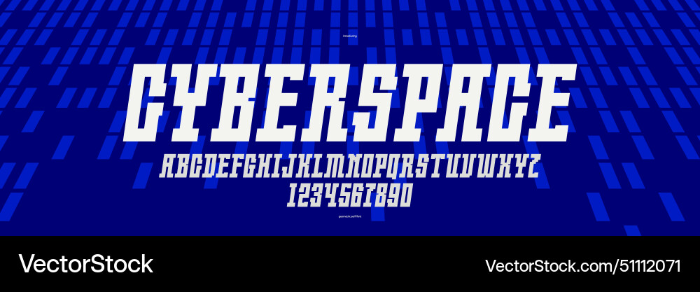Technology and future style display font Technology and future style display font vector image