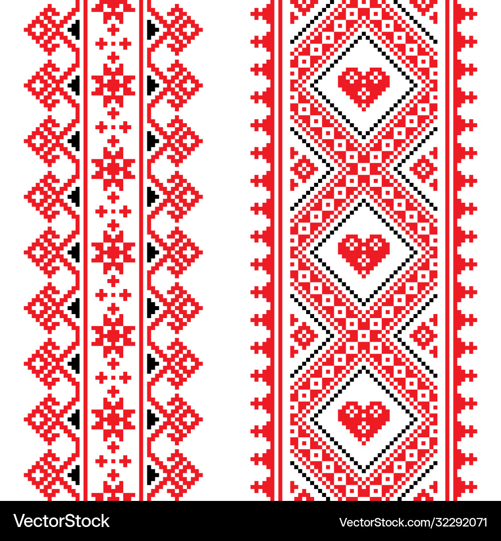 Ukrainian and belarusian seamless pattern Ukrainian and belarusian seamless pattern Vector Image