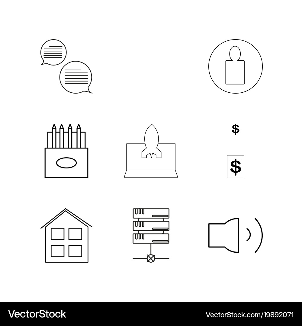 Web linear icon set simple outline icons vector image